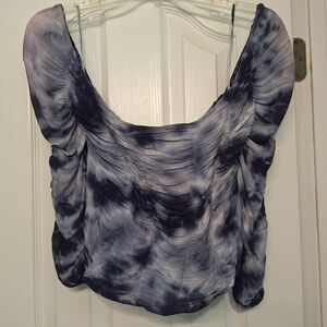 Miaou Women’s Navy Tie-Dye Scoop Neck Blouse, $228 Has Color Bleed